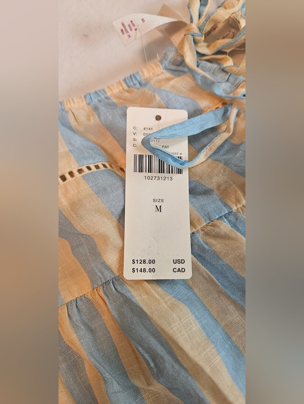 Anthropologie Nay Bellamy x LyreBird Striped Floral Midi Nap Dress Sleeveless - Picture 4 of 6